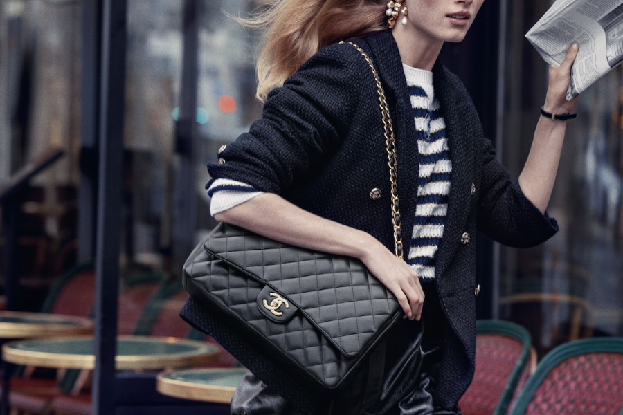 Chanel Pearl Crush Flap Bag Quilted Velvet with Crystal Detail