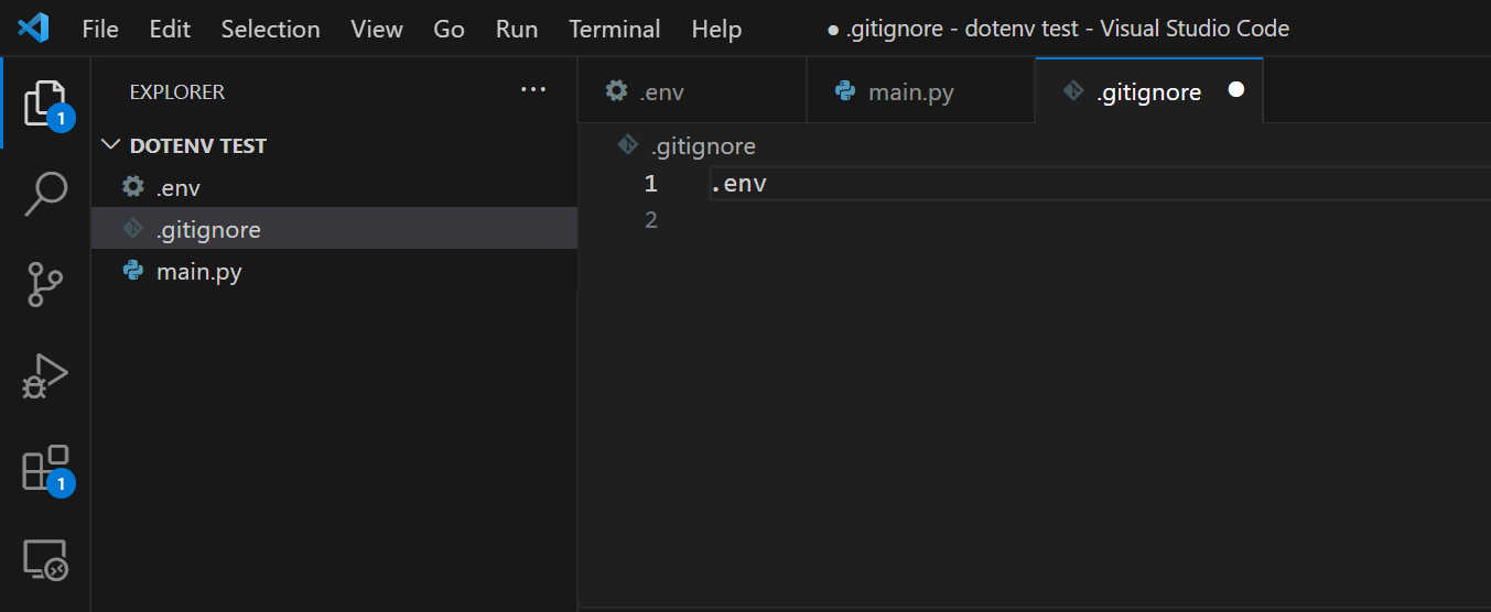 access .env variables file in gitignore to get values defined