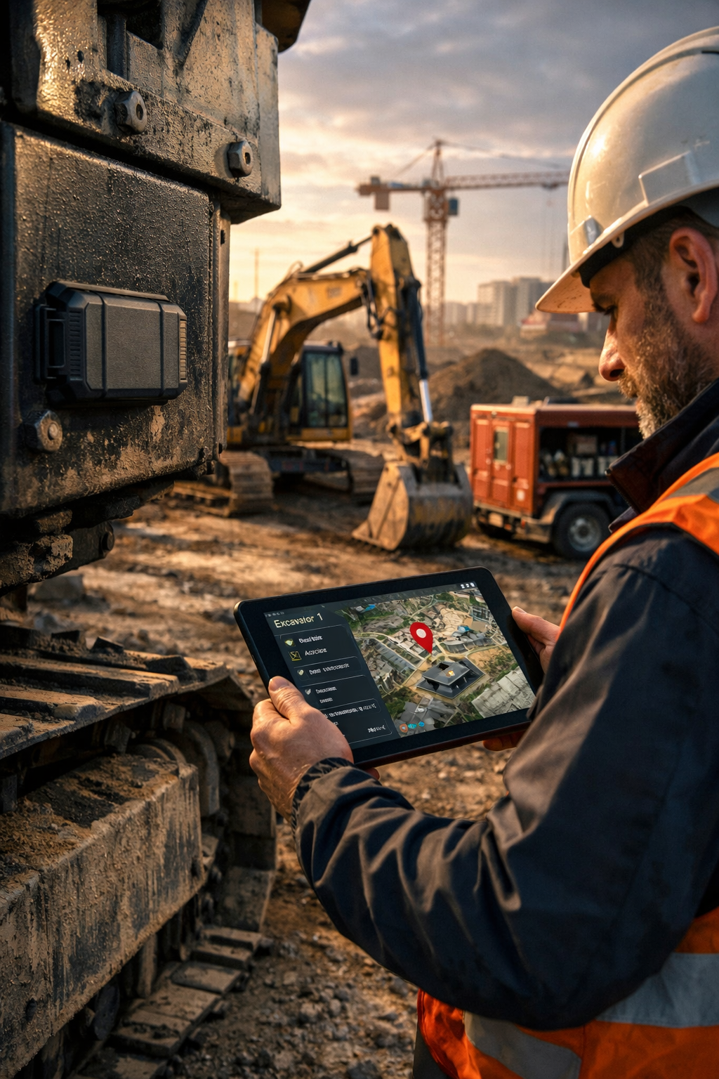 GPS tracker used to monitor construction equipment and valuable assets