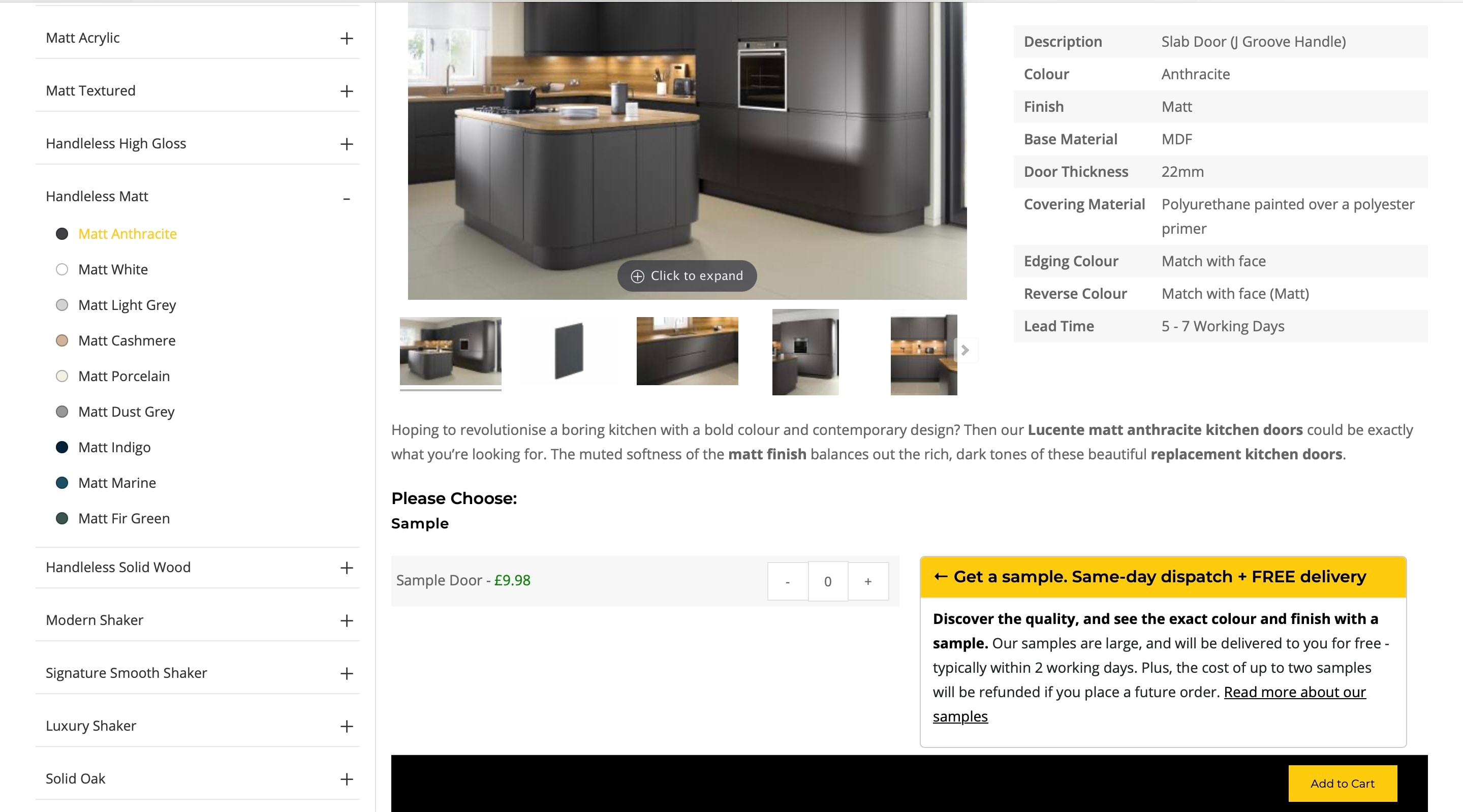 Order your sample door