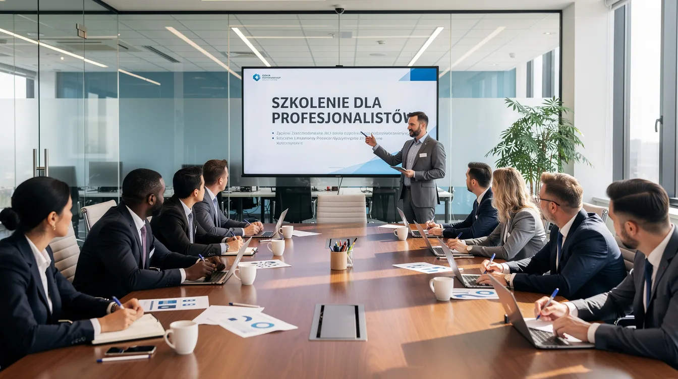 Na zdjęciu widać grupę profesjonalistów podczas sesji szkoleniowej w sali konferencyjnej, gdzie omawiają metodyki zarządzania projektami oraz planowanie projektu. Uczestnicy, będący członkami zespołów projektowych, aktywnie angażują się w dyskusje, co sprzyja efektywnemu zarządzaniu projektami i osiąganiu celów biznesowych.