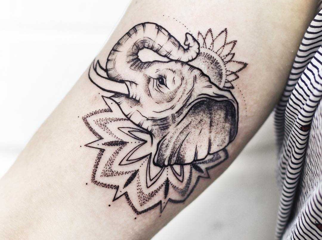 Mandala elephant tattoo design