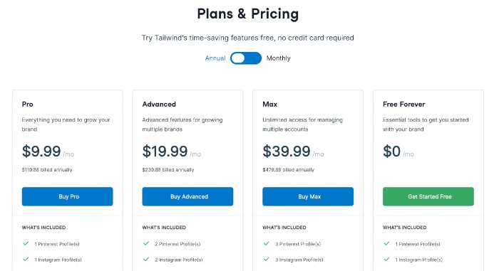 Tailwind pricing