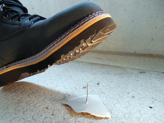 accident, injury, danger, nail, shoe, foot, foot injury, accident at work, wounding, painful, caution, work shoe, workwear, osh, accident, injury, injury, injury, injury, injury