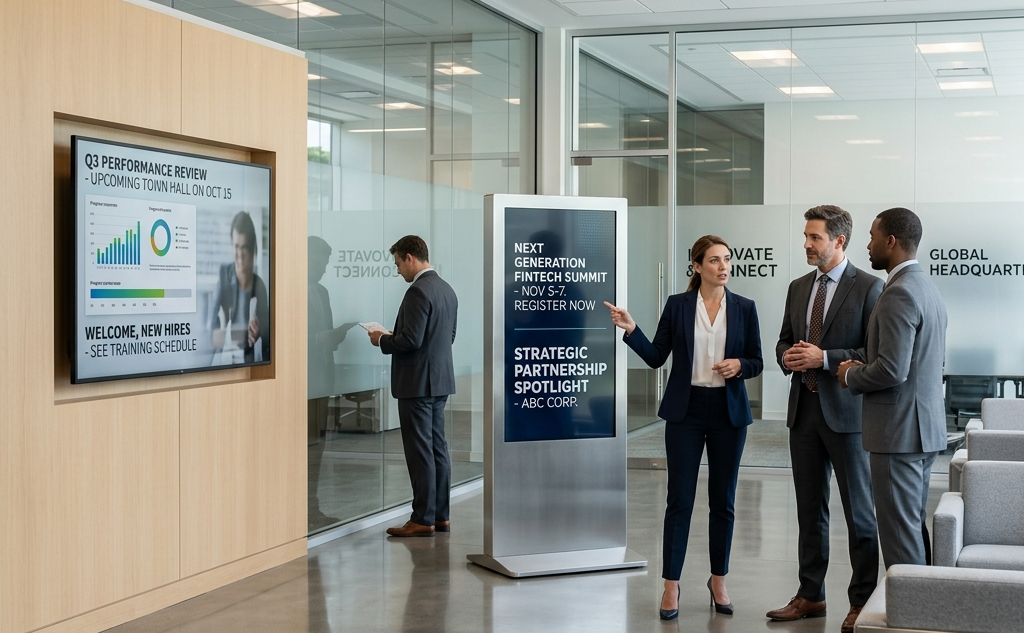 What is DOOH Digital Signage? 20 corporate and office dooh displays