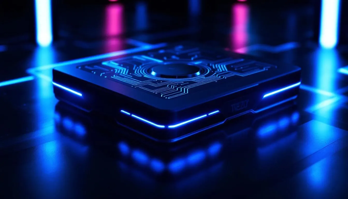 The design elements of the Trezor Safe 7 hardware wallet, emphasizing its build quality.