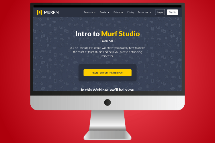 A computer screen with Murf AI voice generator software open