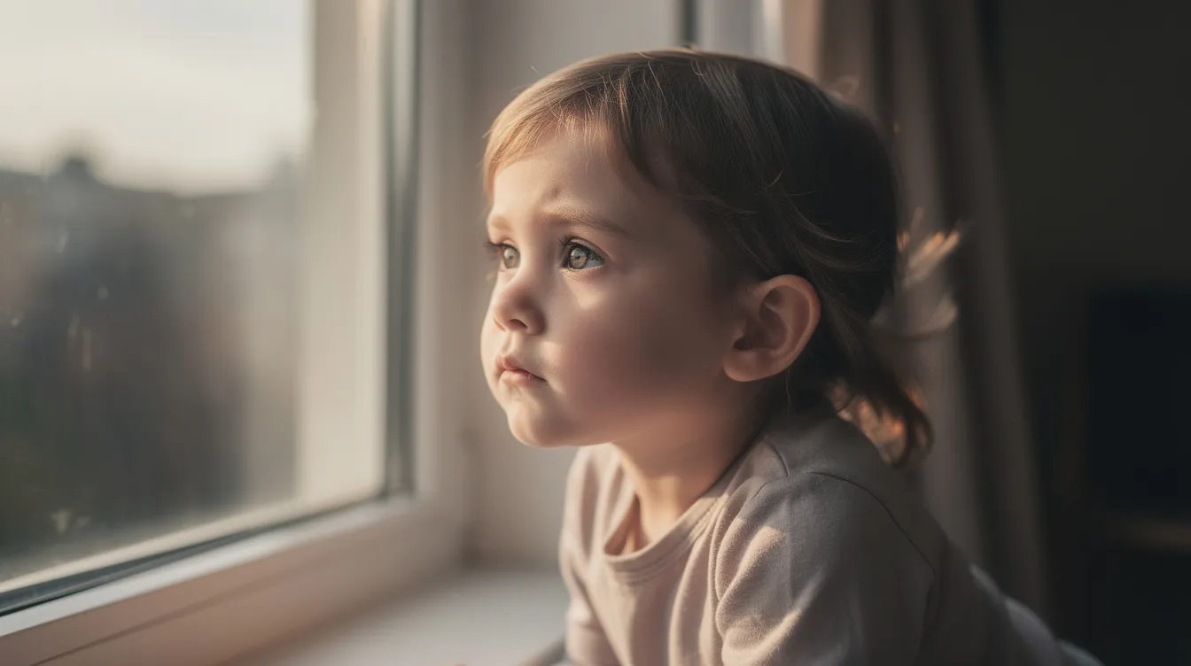A thoughtful child gazes out of a window, illuminated by soft natural light, reflecting on their academic challenges and the importance of timely support in overcoming learning difficulties. This moment captures the essence of how educational environments can impact a child's mental health and academic success.