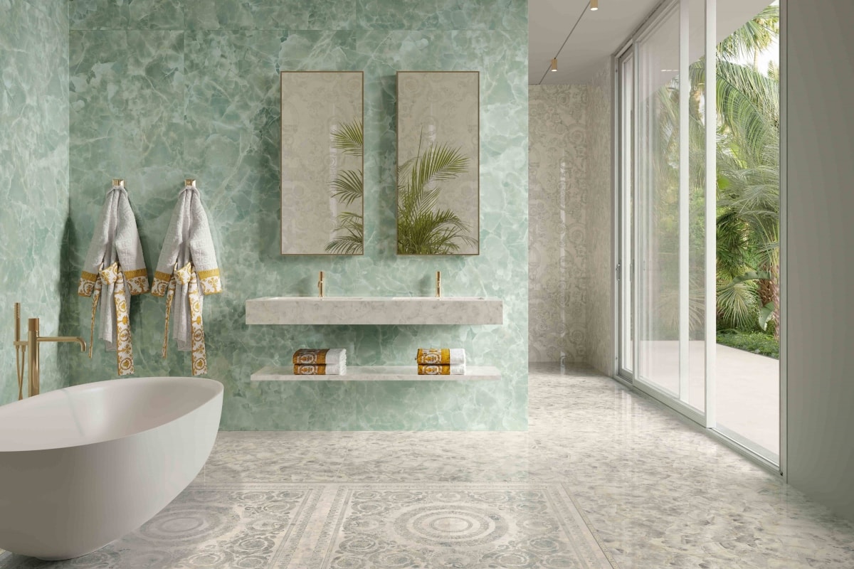 Versace Gemstone tile collection. EMC Tiles gives customers a unique opportunity to bring authentic Italian design into their home.
