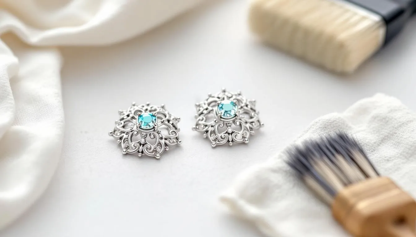 The image features a pair of elegant 925 sterling silver earrings, showcasing their intricate craftsmanship and shine. These earrings symbolize a modern fashion statement, perfect for adding a touch of beauty to any outfit.