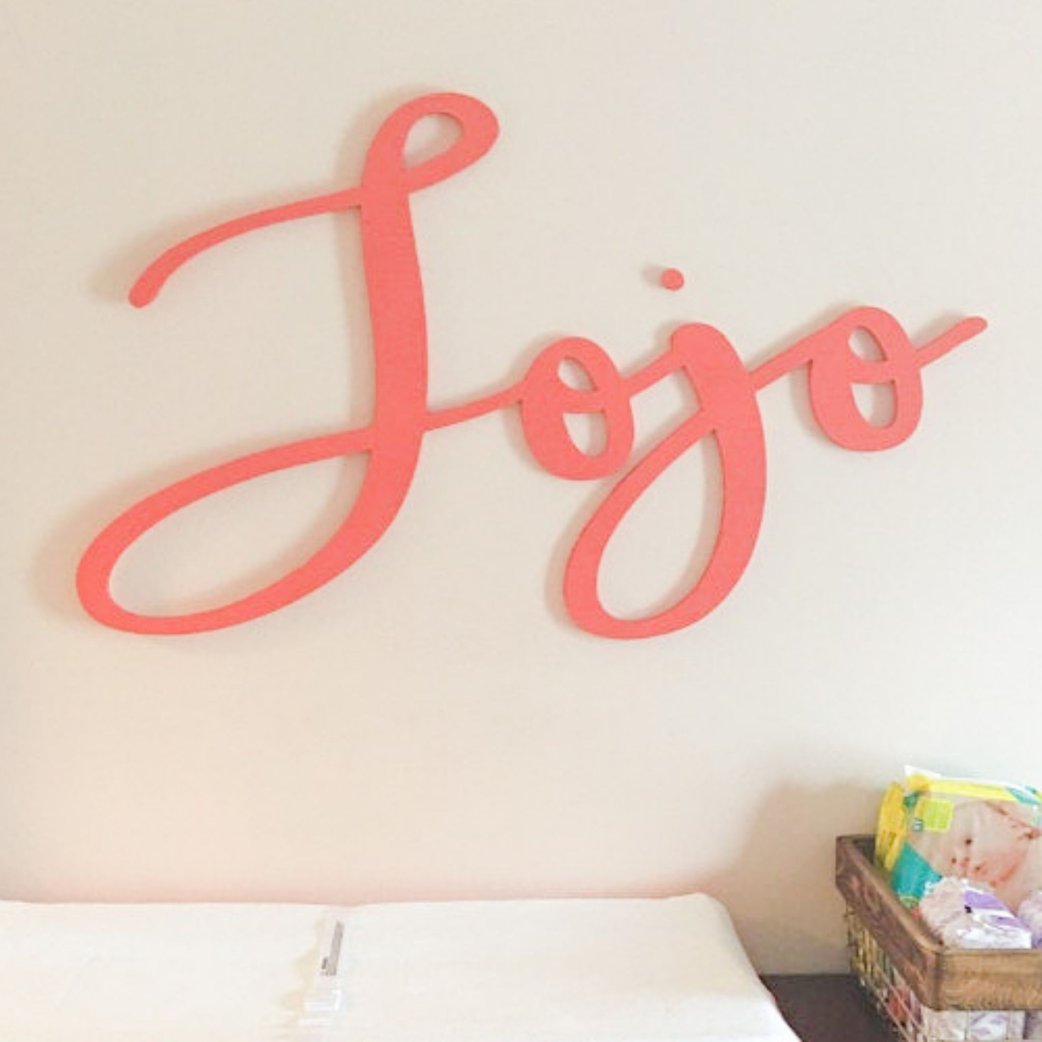A custom wall hanging or name sign provides the perfect finishing touch to your child's nursery.