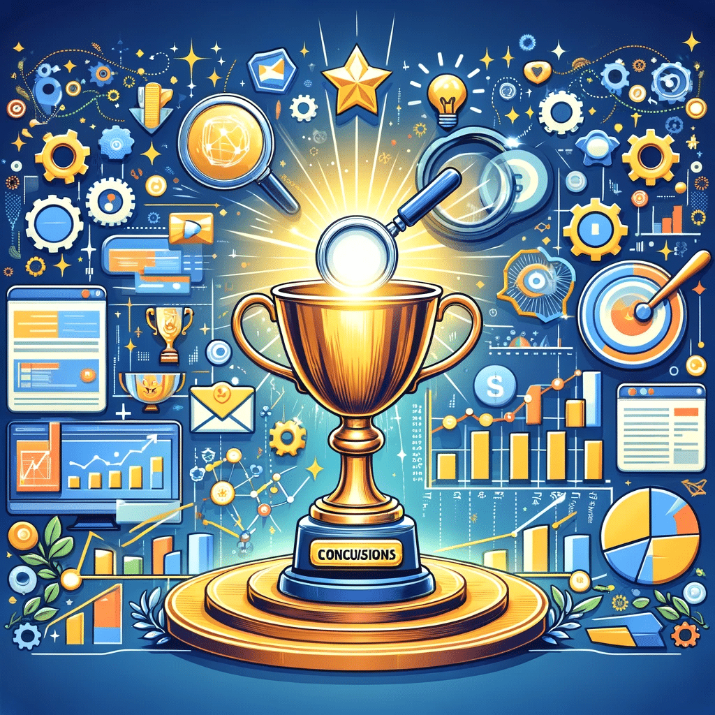 Ilustración sobre análisis de competencia en Ads, con símbolos estratégicos. | Posiciona.Digital