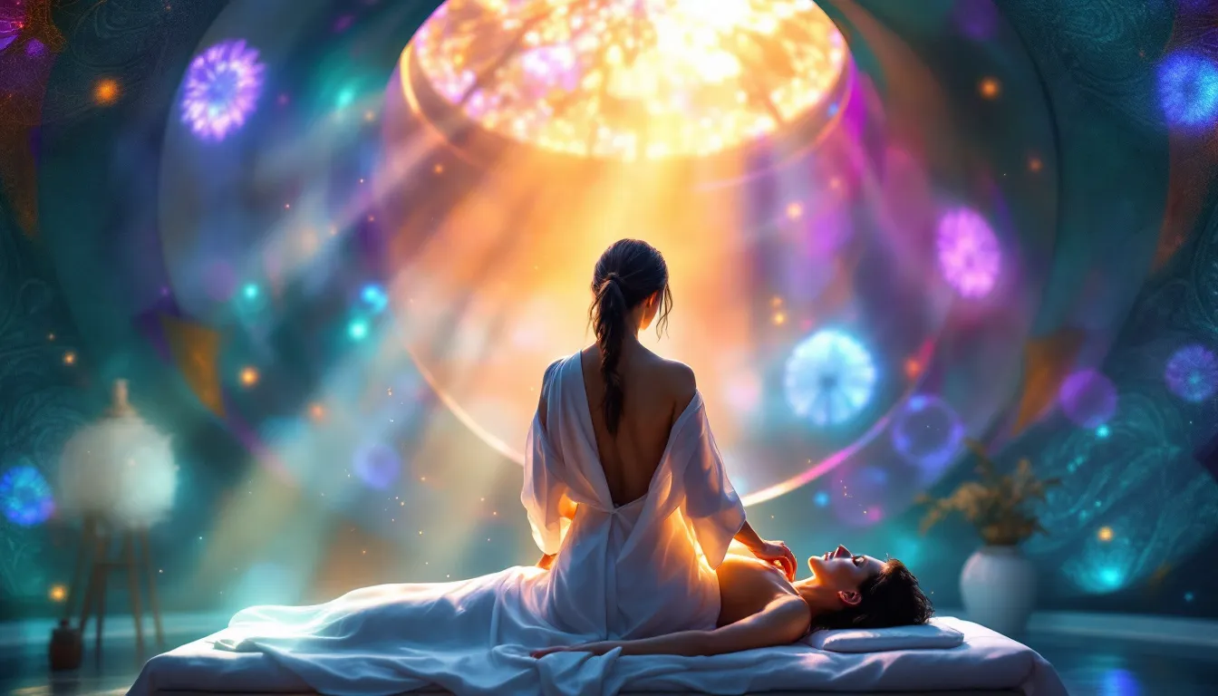 A serene scene depicting Tantric massage practices in London.