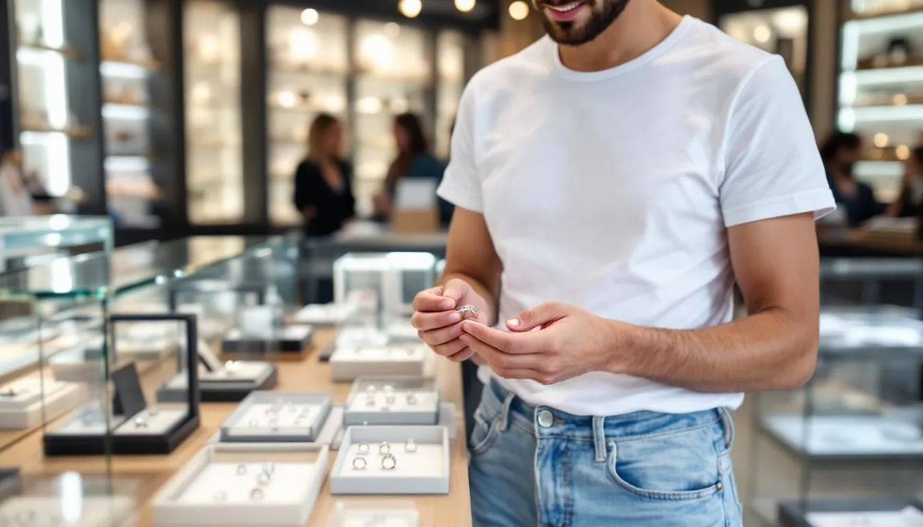 The image depicts a selection of elegant silver engagement rings displayed at Saras Beads & Jewellery, featuring various styles including halo and solitaire designs, all crafted from sterling silver and adorned with clear cubic zirconia stones. This collection offers a timeless appeal, perfect for meaningful gifts to loved ones, with options available in different ring sizes and styles to suit any preference.