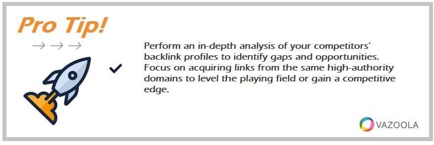 Perform an in-depth analysis of your competitors' backlink profiles to identify gaps and opportunities. Focus on acquiring links from the same high-authority domains to level the playing field or gain a competitive edge.