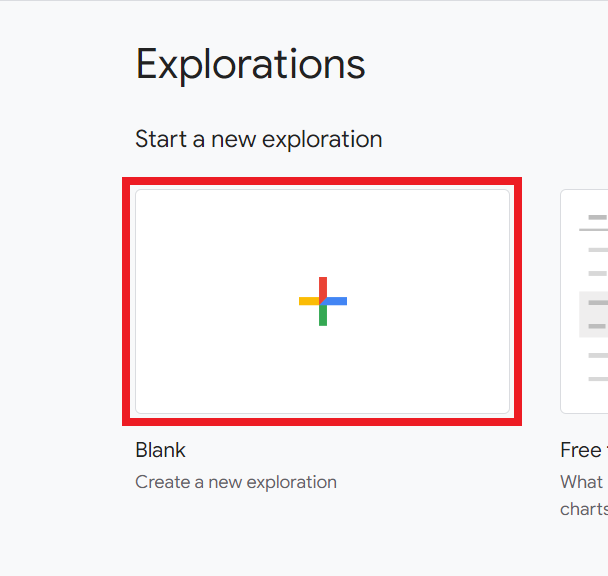 Créer un nouveau rapport "Blank".