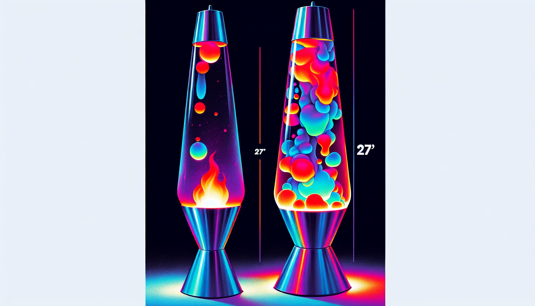 A colossal lava lamp towering over traditional models