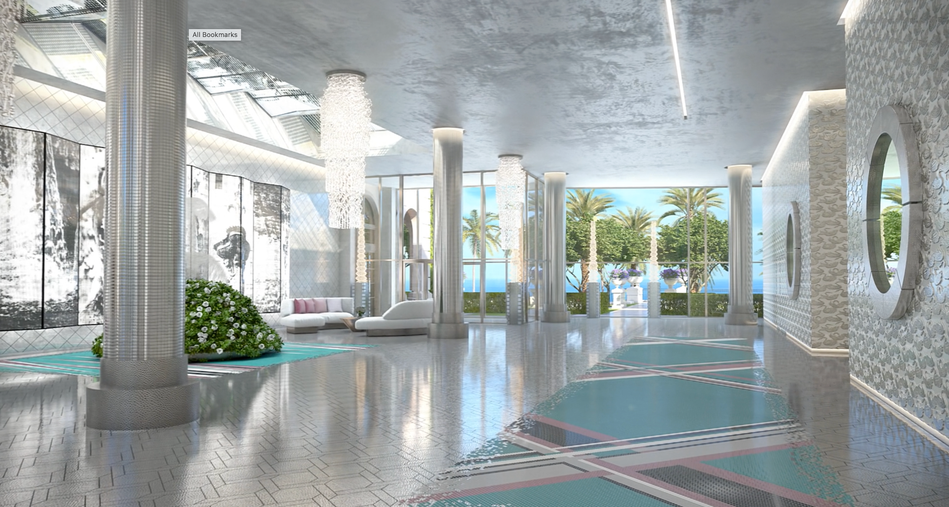 Exquisite interior lobby design at Estates at Acqualina