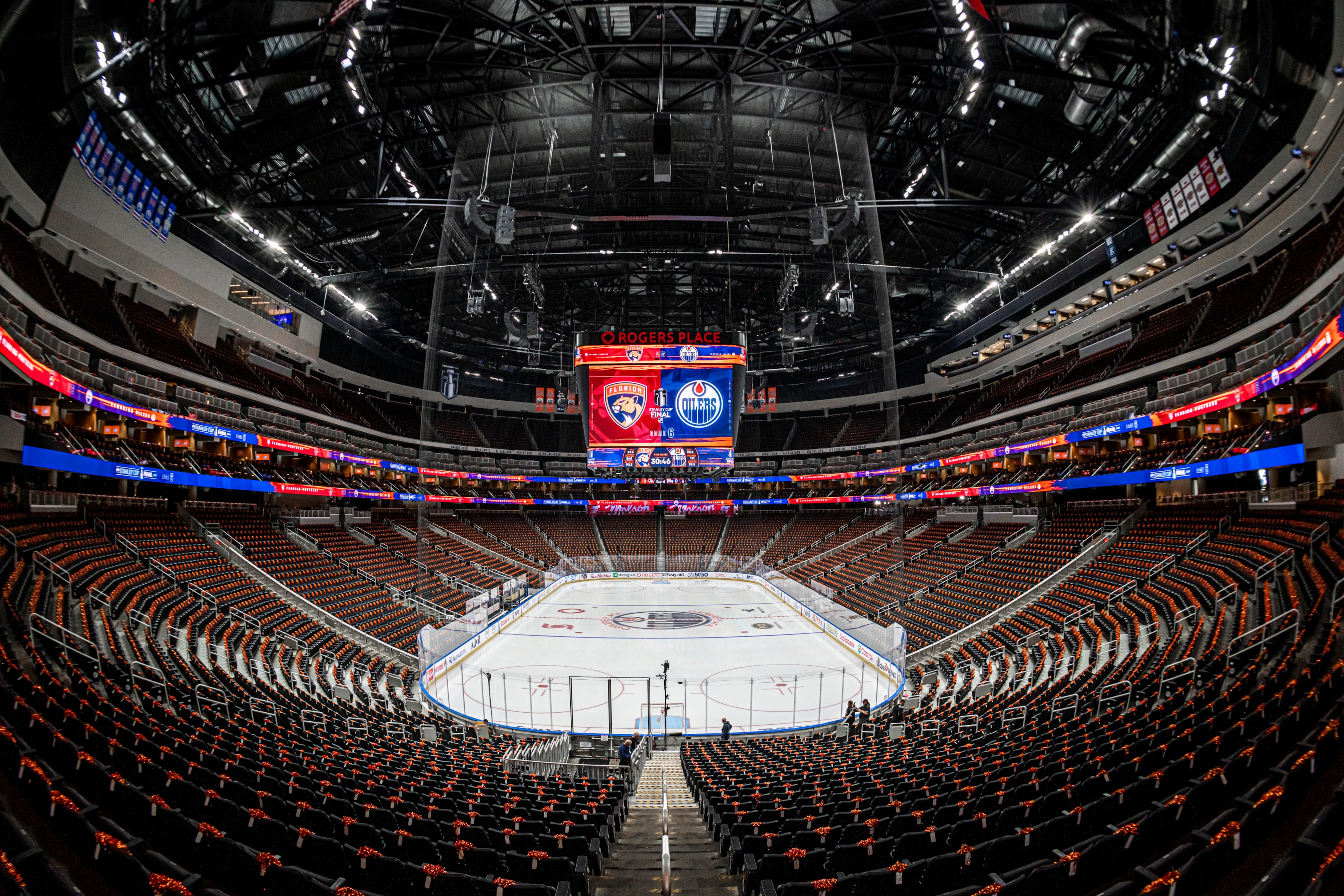 A view of the arena before the Edmonton Oilers played the Florida Panthers in Game Six of the Stanley Cup Final at Rogers Place on June 21, 2024 in Edmonton, Alberta, Canada.