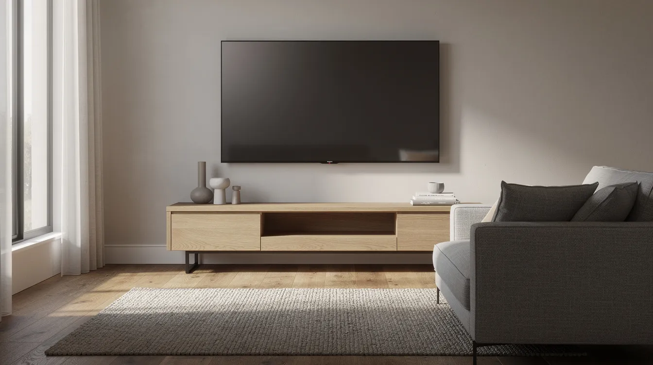 The image depicts a sleek, modern flat-screen TV mounted on a living room wall, providing an ideal setup for enjoying favorite shows. This setup highlights the importance of professional installation services, such as dstv installation, to enhance the viewing experience.