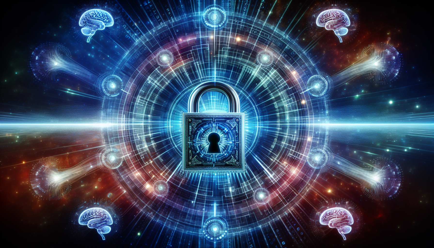 An illustration representing future trends in AI security and data protection.