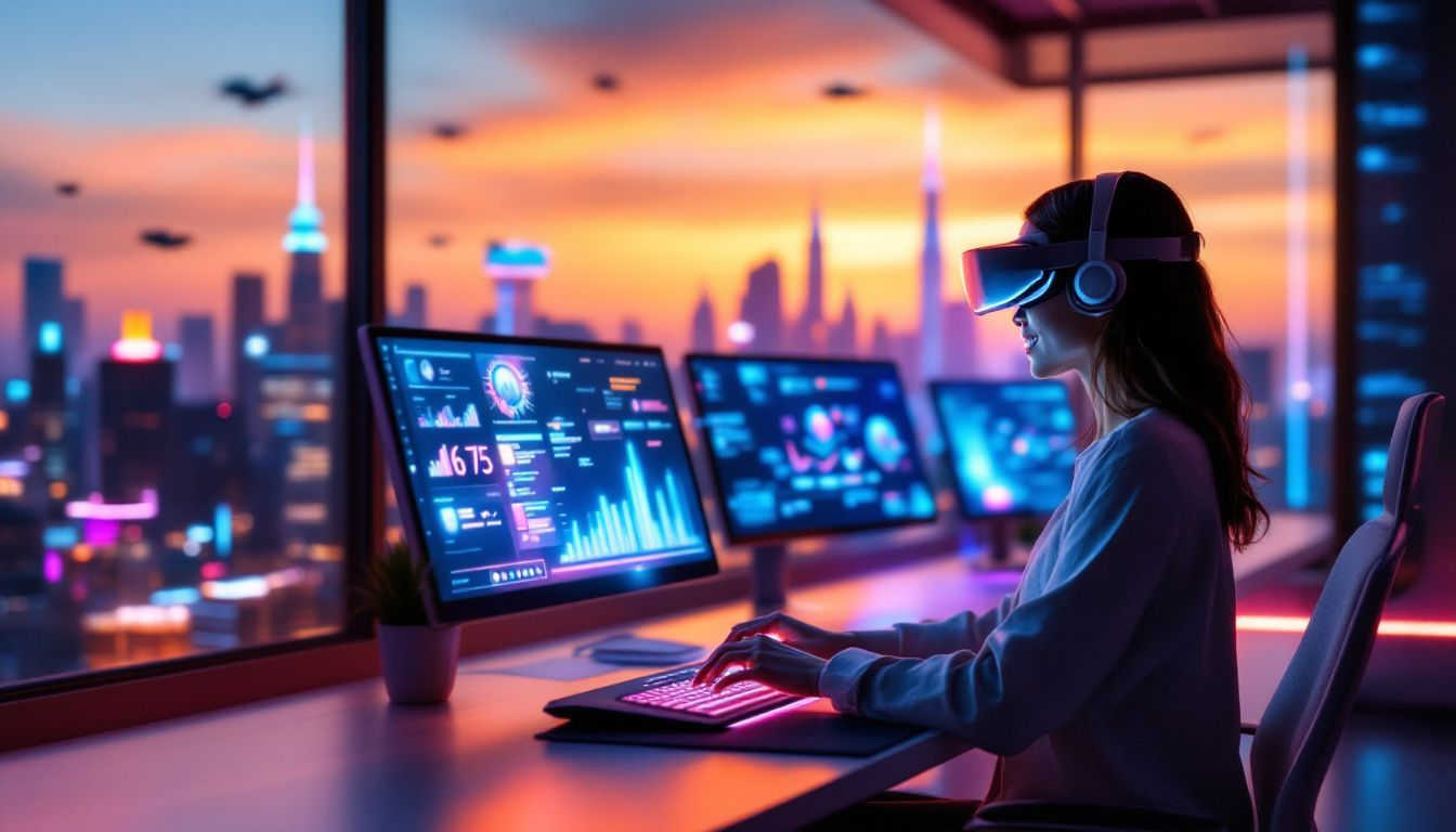 A person using AI tools to create social media posts.