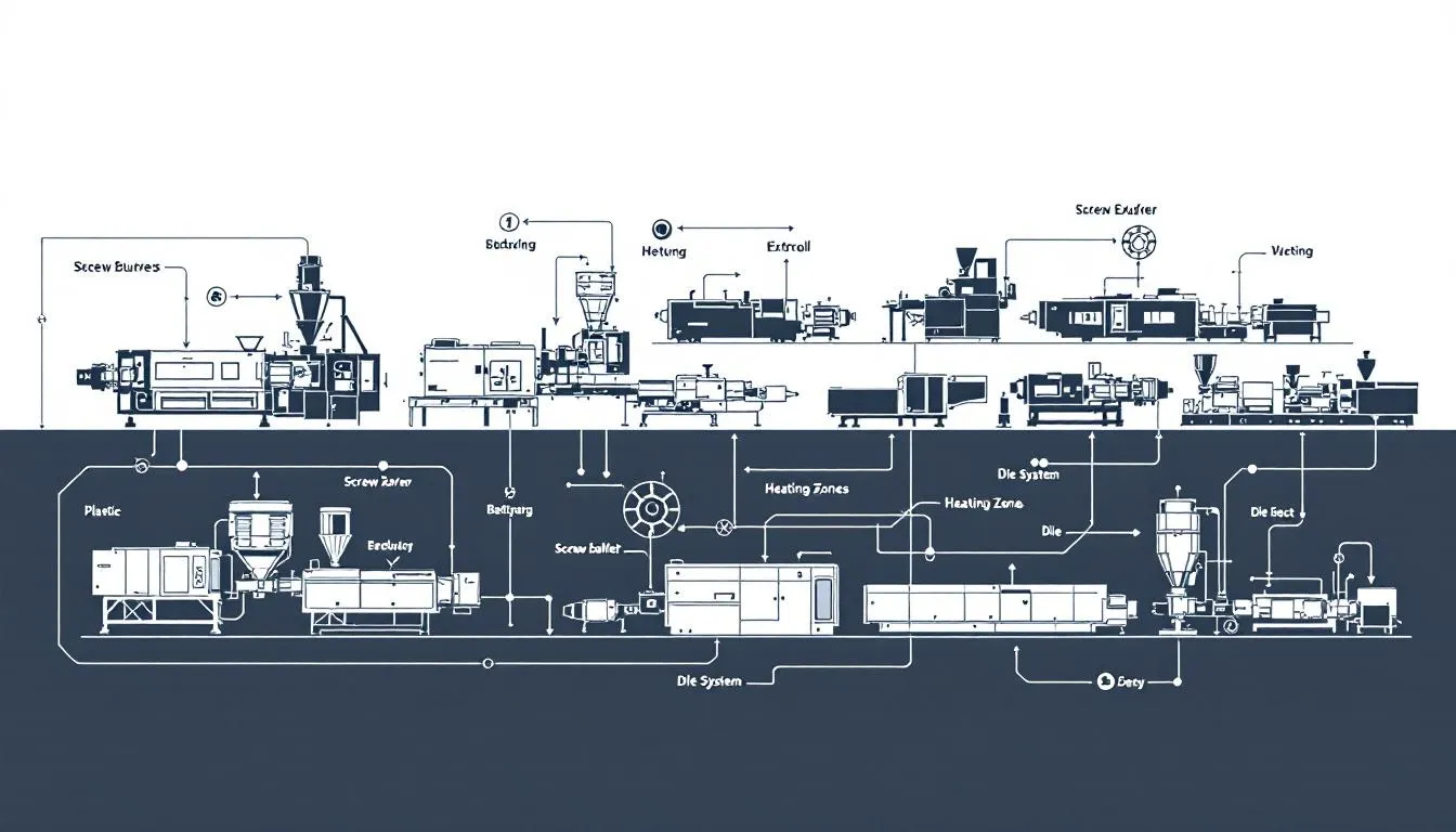 A variety of plastic extruder machines from leading manufacturers.
