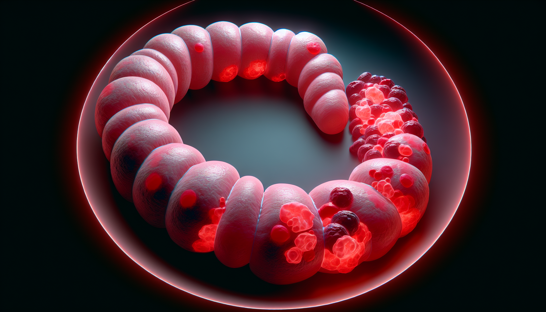Illustration of blood in stool, a warning sign of colon cancer