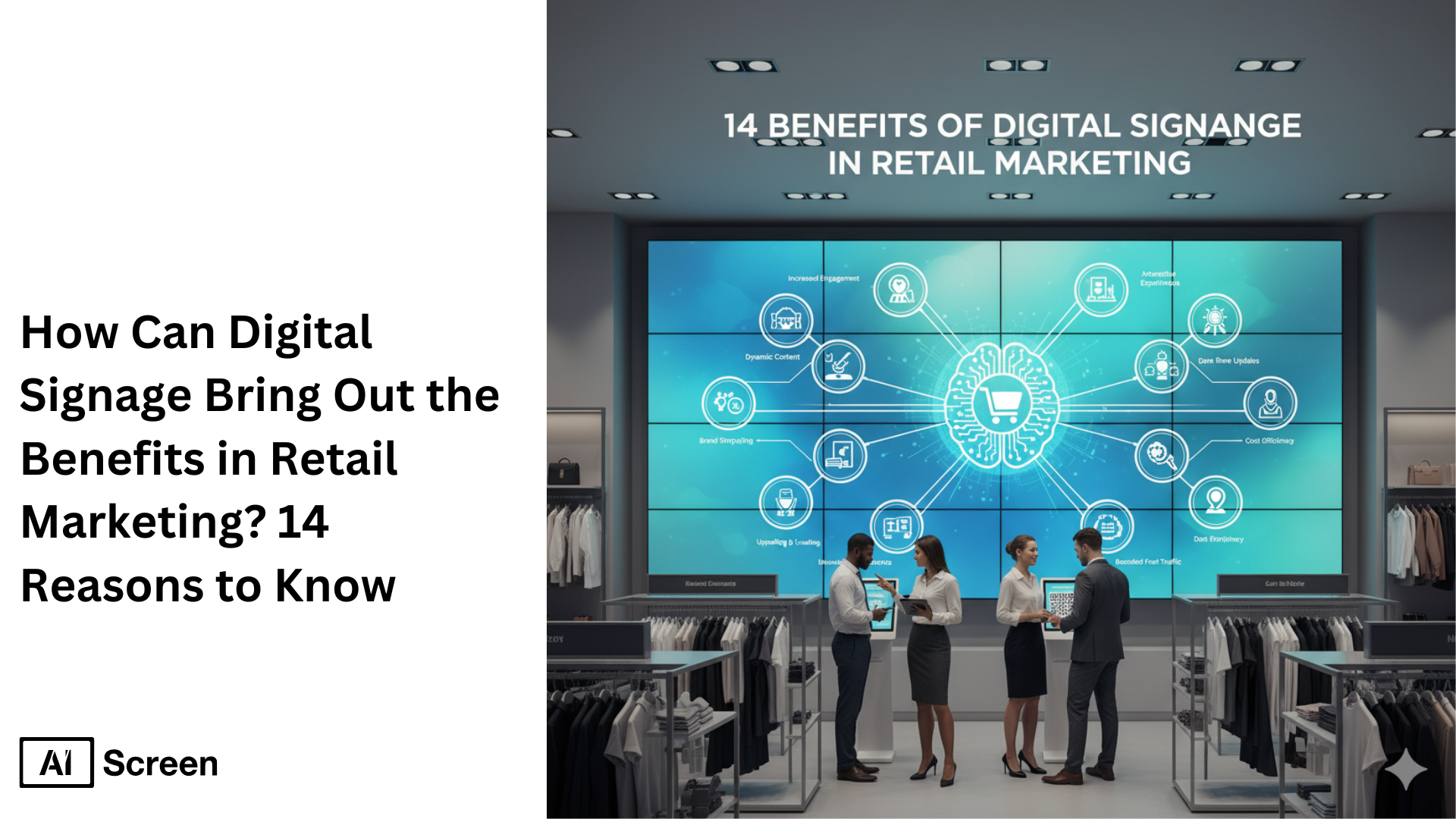 How Can Digital Signage Bring Out the Benefits in Retail Marketing? 14 Reasons to Know 1 reasons why digital signage is key to successful retail marketing