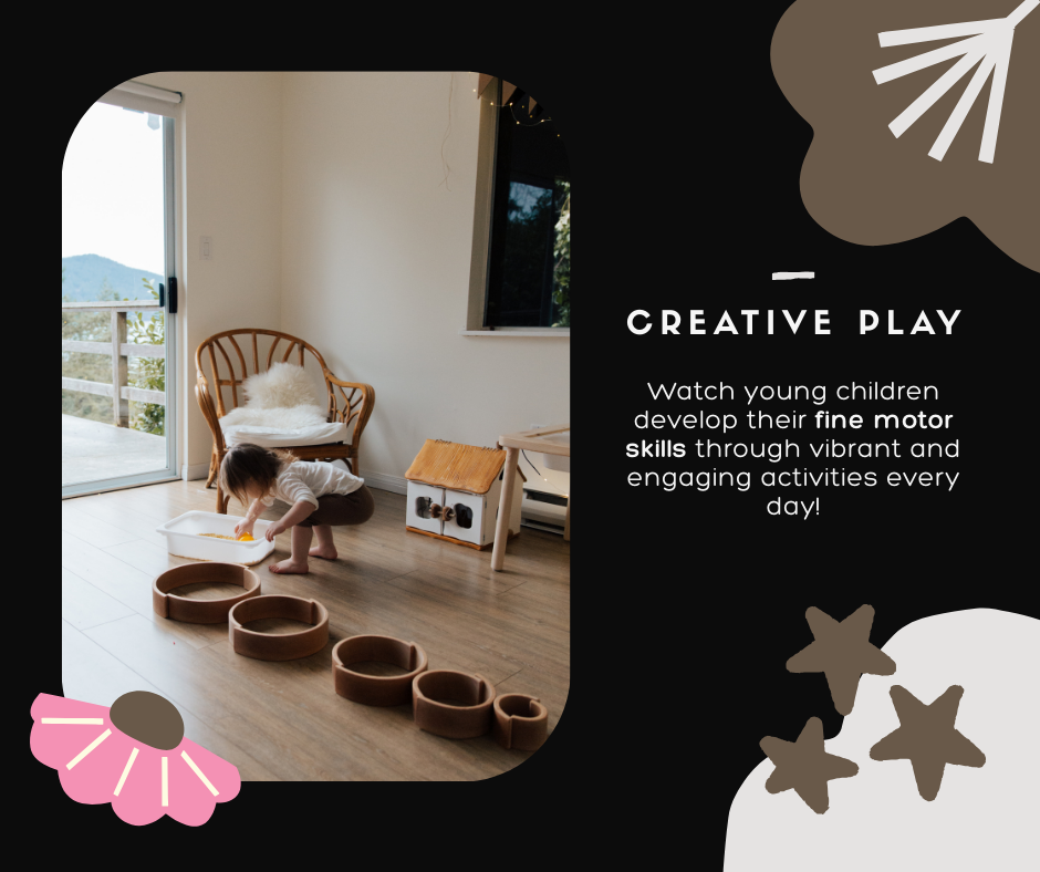 "Energetic image highlighting kids practicing fine motor skills with crafting tools and small objects."