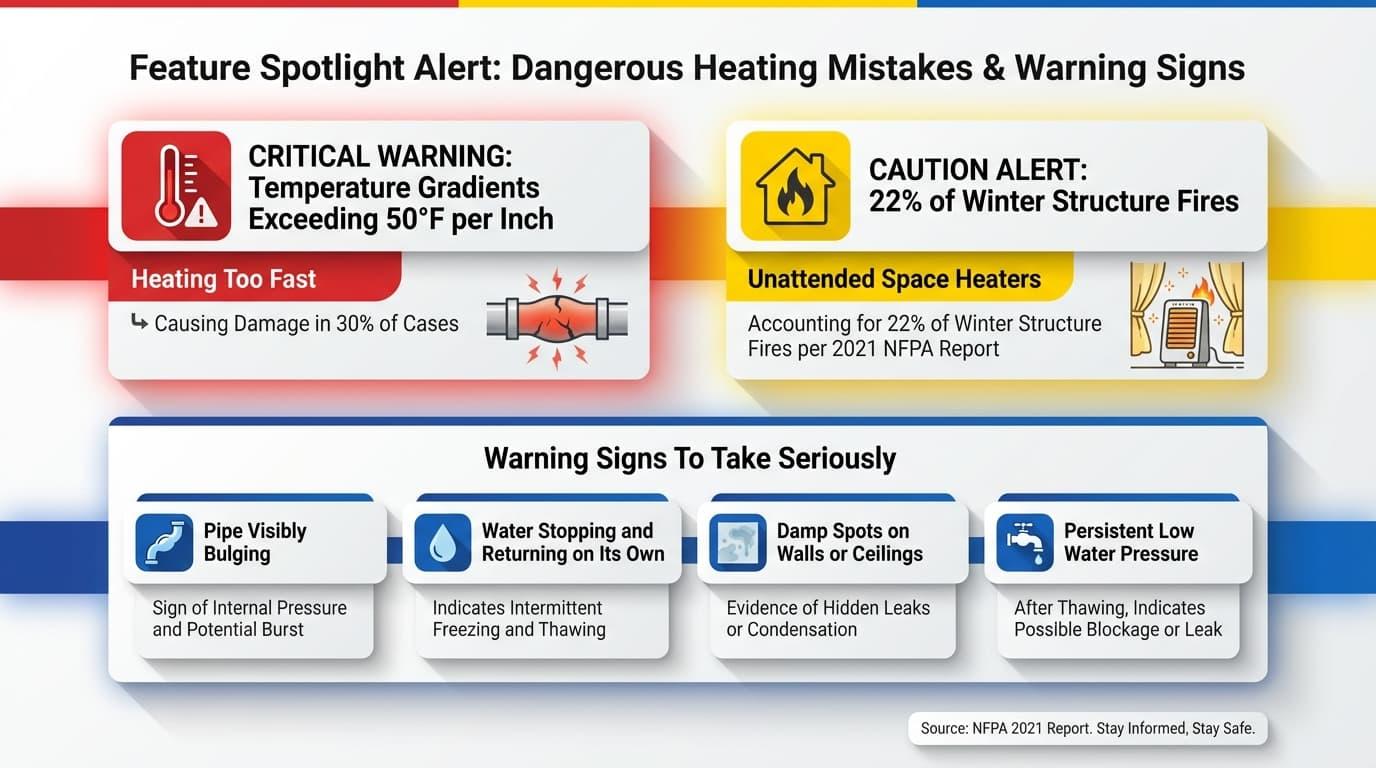 What Are the Most Dangerous Mistakes to Avoid When Thawing Pipes?