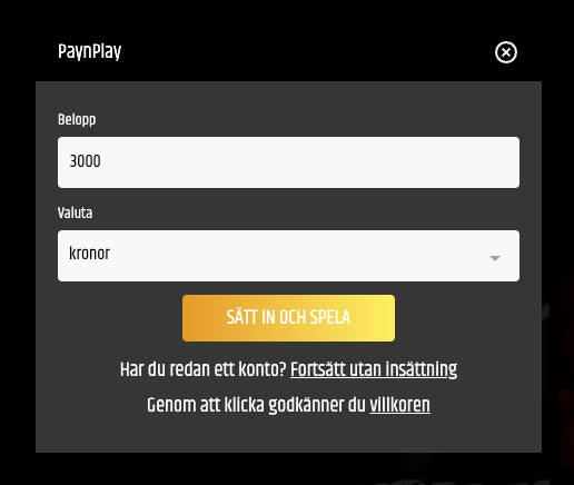 Metal casino göra en insättning