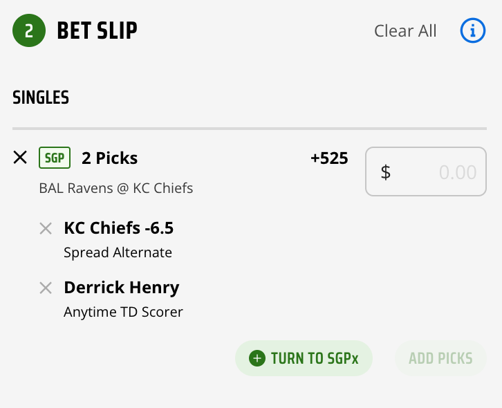 A contrarian same game parlay on DraftKings.