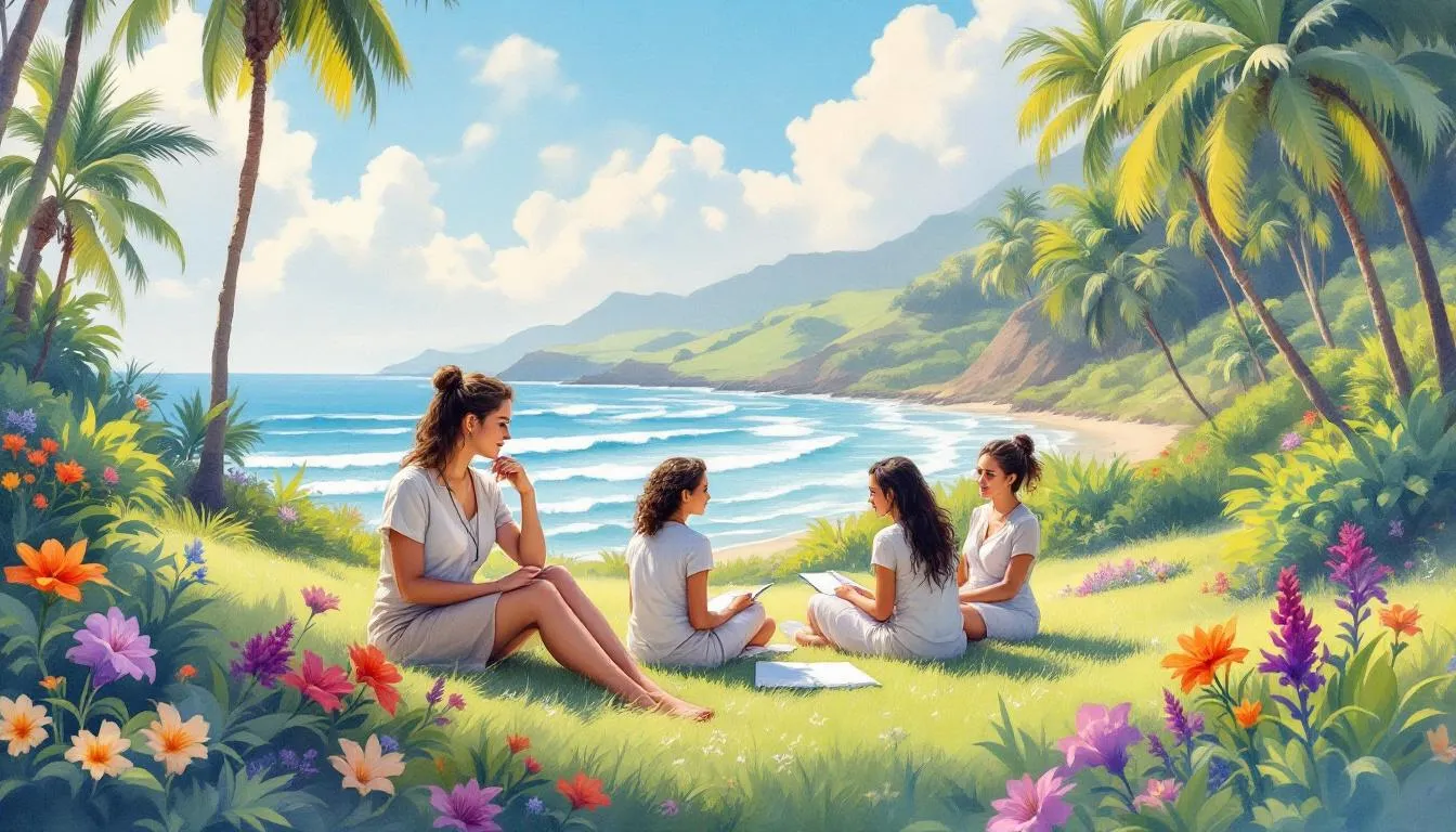 A group of aspiring midwives studying together in Hawaii.