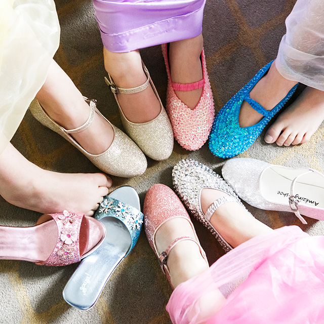 prinsessen schoenen met glitters en hakken meisje verkleedkleding prinses outfit