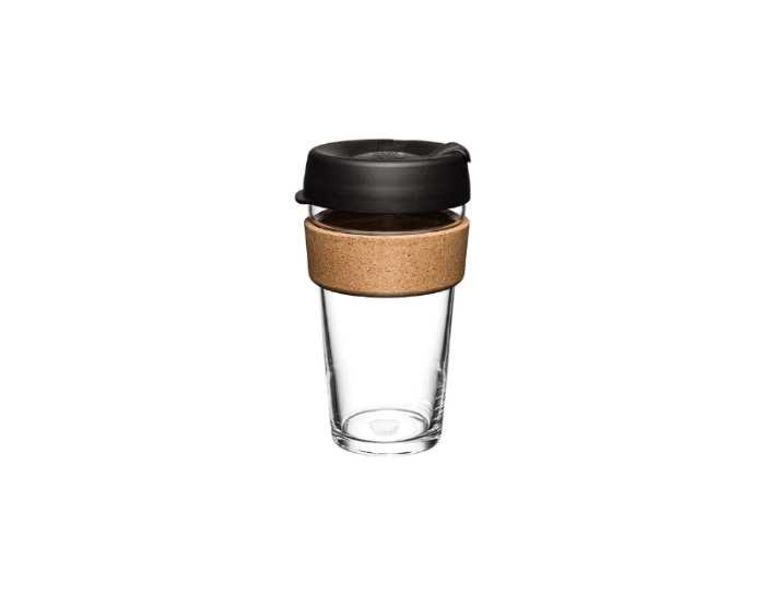 The KeepCup brew is an insulated glass travel mug that will keep your morning coffee hot.