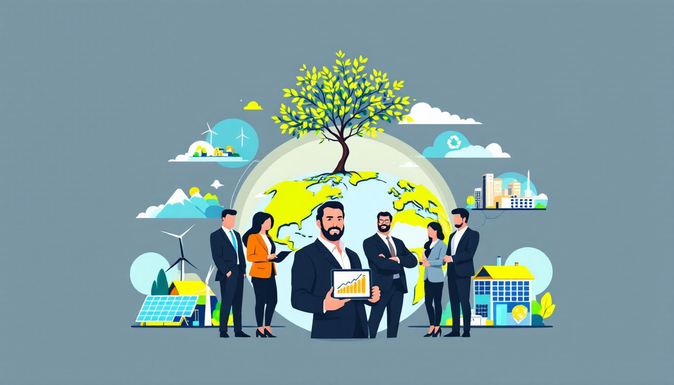 A visual showcasing institutional investors leading the charge in sustainable investment.
