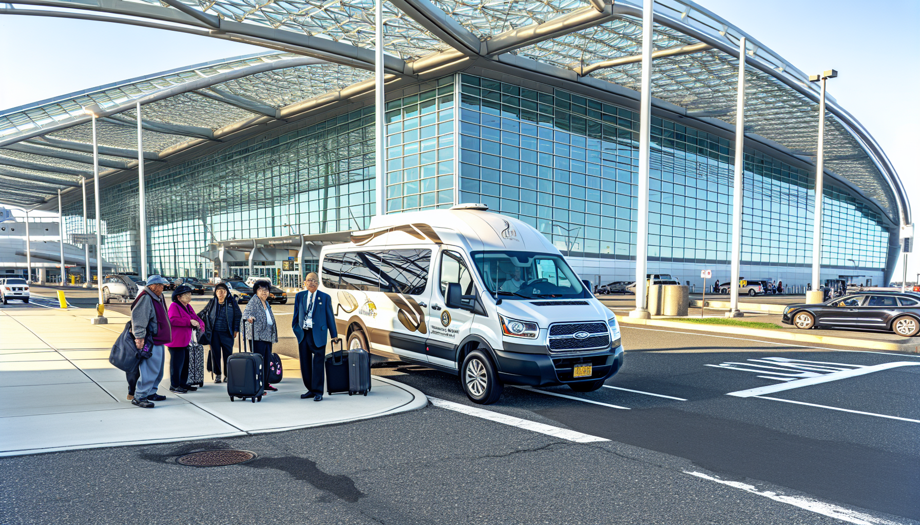 Shuttle service van at Newark Airport