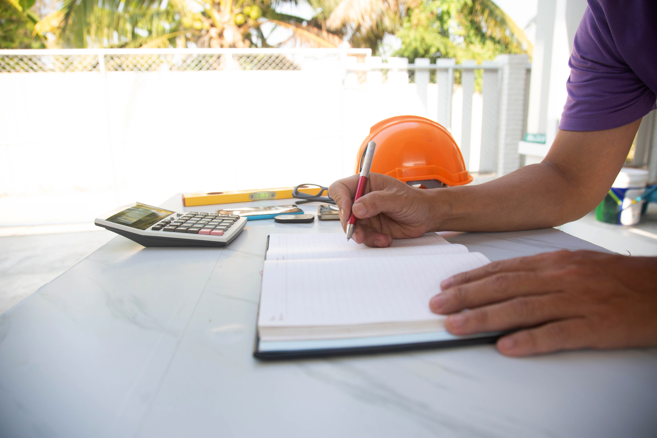 Engineering with calculator and plans