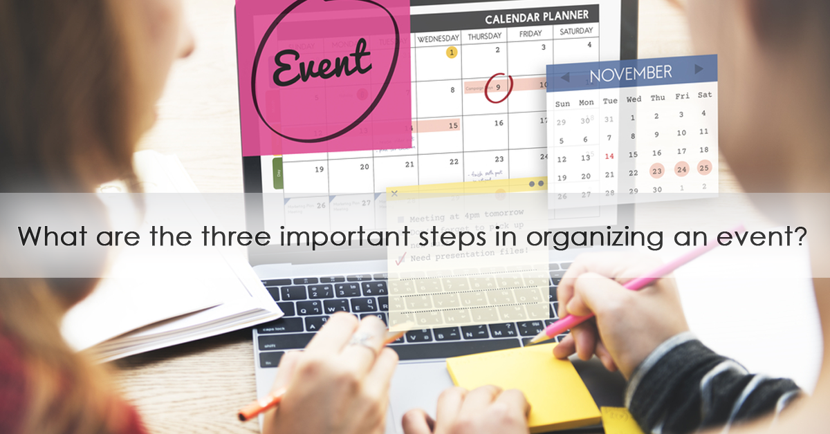 Three important steps in organizing events