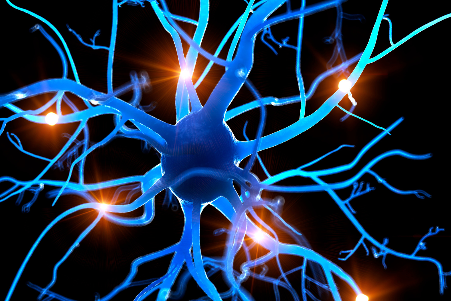Illustration showing nerve signalling.