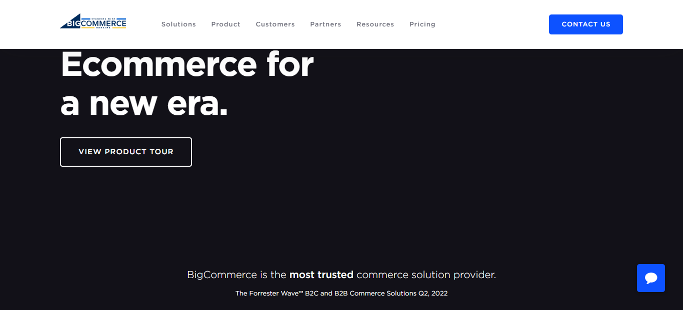 BigCommerce home page screenshot