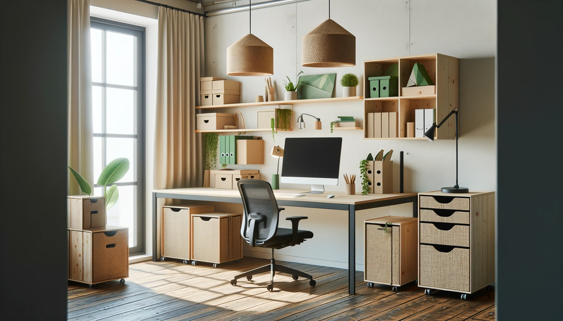 Office with sustainable furniture