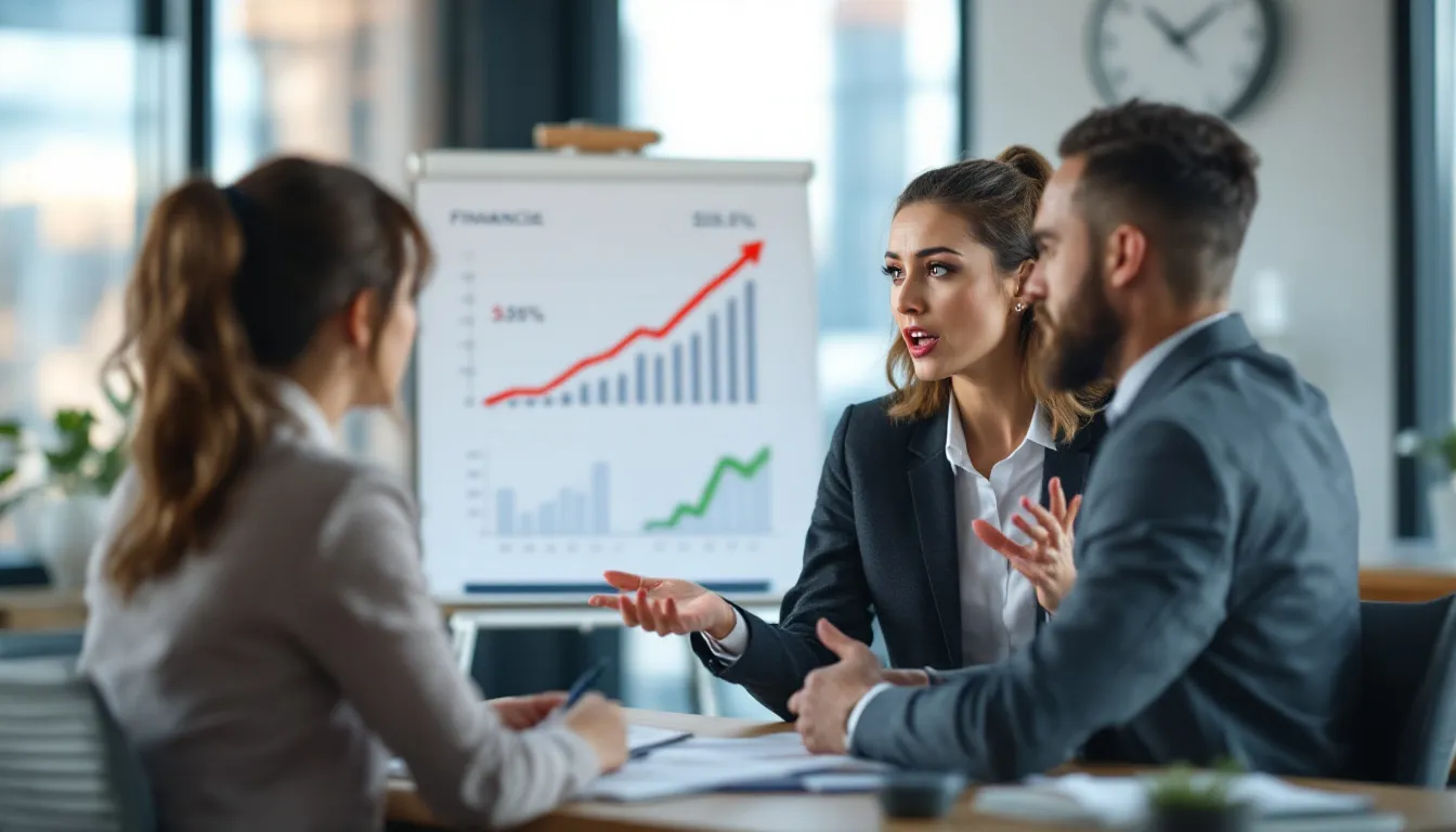 Mitarbeiterin diskutiert Strategien zur Verbesserung der Gewinnspanne - Prozentsatz 
