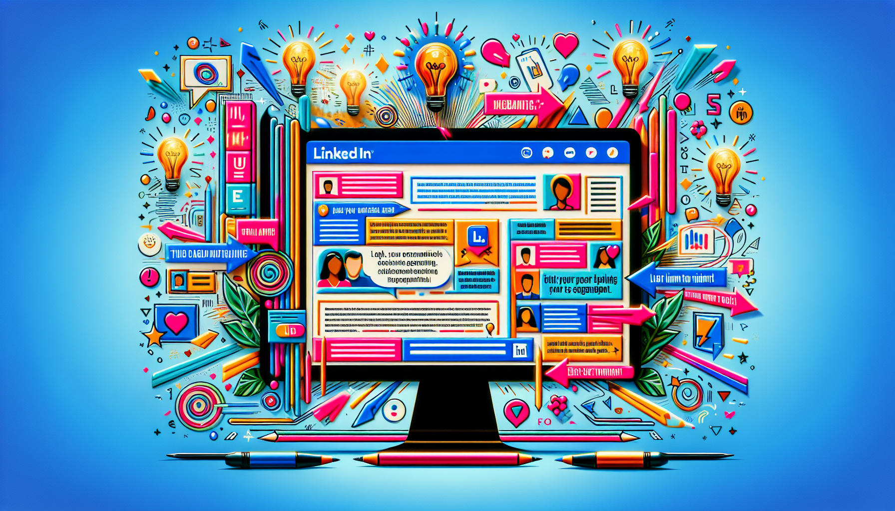 An illustration showing techniques to enhance readability and engagement in LinkedIn posts.