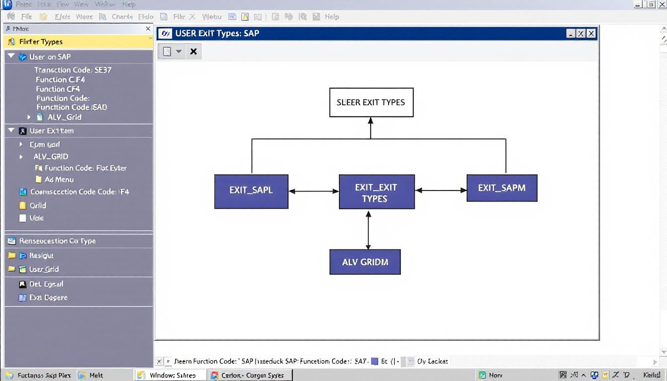 An example of common types of user exits in SAP.