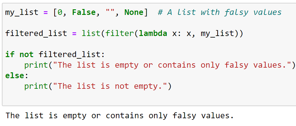  Using The filter() Function to Check if a List is Empty