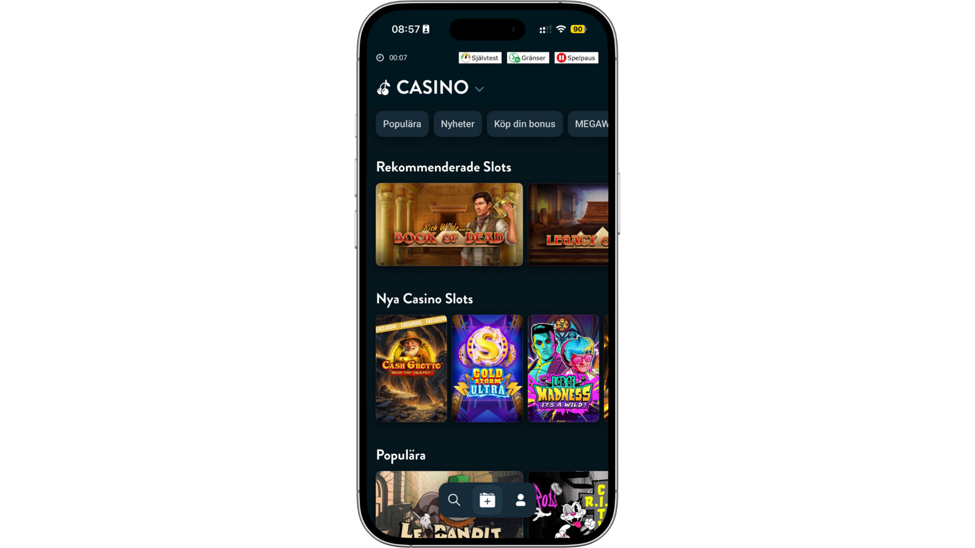 Golden Bull casino i mobilen