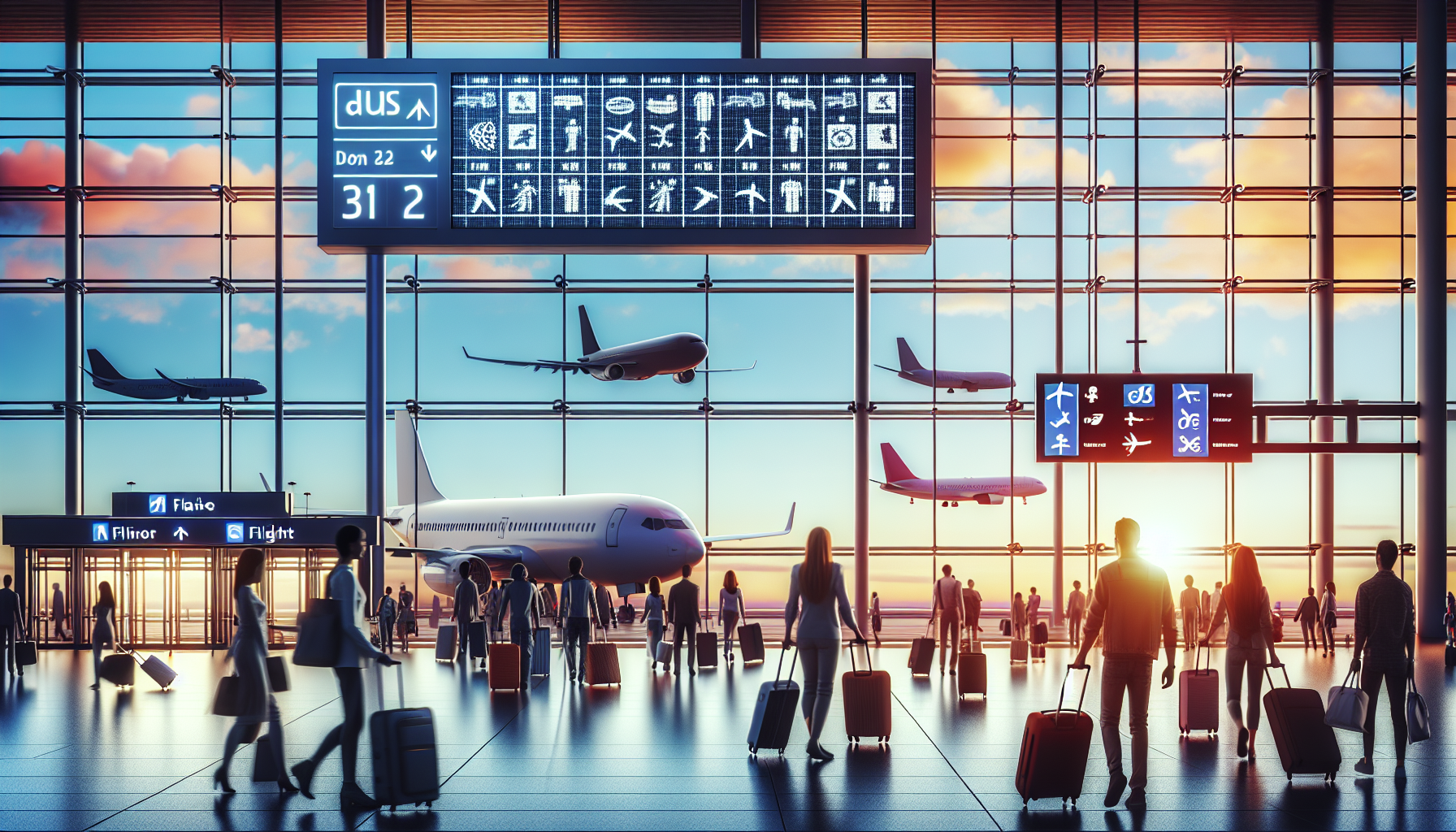 Passengers boarding connecting flights