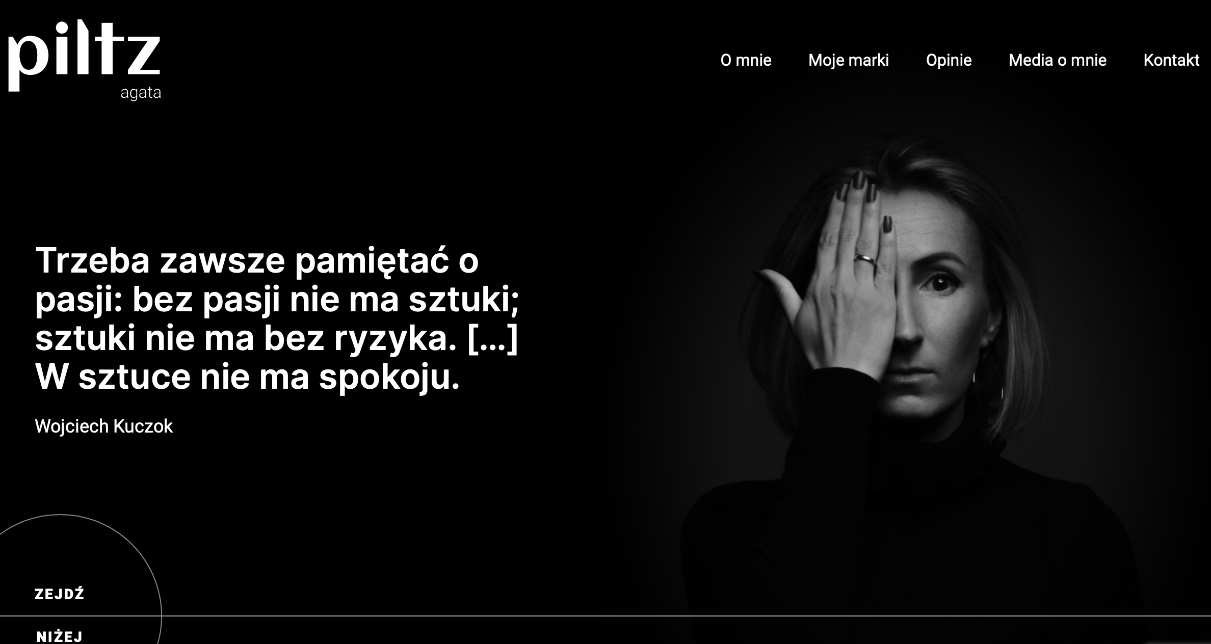 Autorski projekt strony dla indywidualnej osoby (https://agatapiltz.pl).